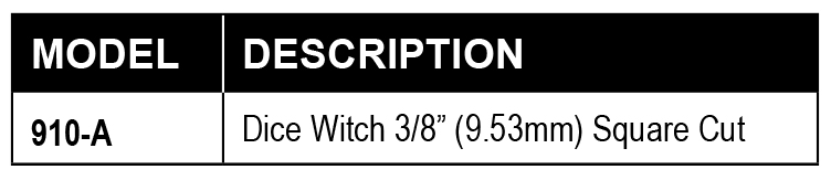 PRINCE CASTLE 010-A DICE WITCH CHART