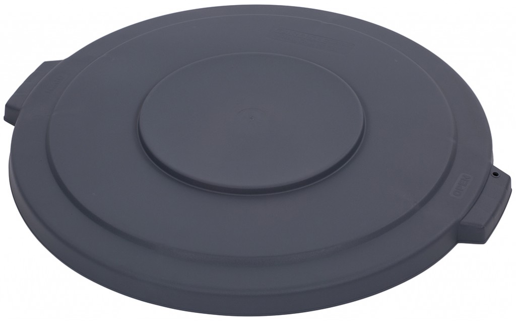 Carlisle Flat Lid For 32 Gallon Round Bronco Waste Container - Grey, Snap Lock, #34103323